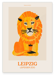Leipziger Zoo mit Löwen-Illustration