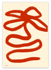 Red Flower Art I - Abstrakte Blumen-Illustration