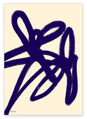 Blue Flower Art I - Abstrakte Blumen-Zeichnung