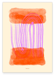 Aquarell Art in Pink-Orange No. 3 - Bogen Muster