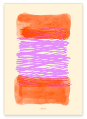 Aquarell Art in Pink-Orange No. 4 - Pinselstriche