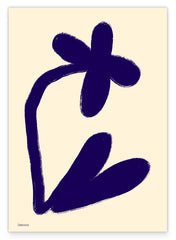 Blue Flower Art III - Minimalistische Blumen-Illustration