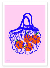 Sommer im Netz: Einkaufsbeutel mit Orangen