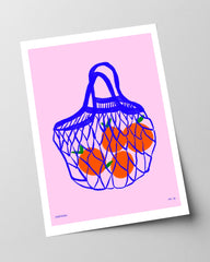 Sommer im Netz: Einkaufsbeutel mit Orangen