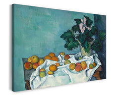 Paul Cézanne - Stillleben mit Äpfeln und einem Topf Primeln (ca. 1890)