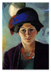 August Macke - Frauenportrait Frau des Künstlers mit Hut