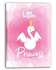 Schwanen Prinzessin, Süße Zeichnung, Pinke Illustration, Tier-Zeichnung, Dekoration für Zuhause