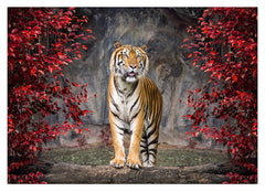 Tiger in Herbstlandschaft