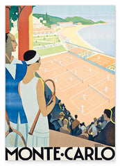 Pierre Fix-Masseau - Art Deco Werbeplakat - Tennisspiel in Monte Carlo