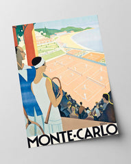 Pierre Fix-Masseau - Art Deco Werbeplakat - Tennisspiel in Monte Carlo