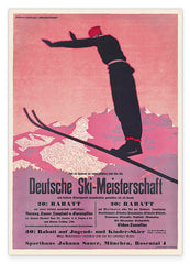 Pierre Fix-Masseau - Art Deco Werbeplakat - Deutsche Ski-Meisterschaft
