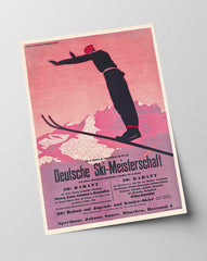 Pierre Fix-Masseau - Art Deco Werbeplakat - Deutsche Ski-Meisterschaft