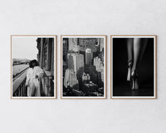 Set aus 3 Postern: Schwarz-Weiß "Dreamy Big City"