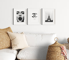Set aus 3 Postern: Schwarz-Weiß "Fashion in Paris"