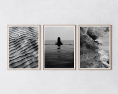 Set aus 3 Postern: Schwarz-Weiß "Beach Dream"