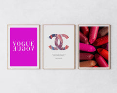 Set aus 3 Postern: "Pink & Fashion"