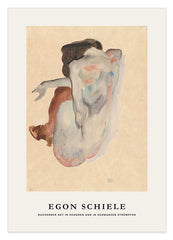 Egon Schiele - Museum-Poster I Duckender Akt in Schuhen und in schwarzen Strümpfen