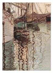 Egon Schiele - Museum-Poster II Segelschiffe mit wellenbewegtem Wasser