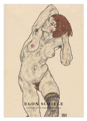 Egon Schiele - Museum-Poster II Stehender Akt in schwarzen Strümpfen