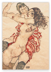 Egon Schiele - Zwei sich umarmende Frauen