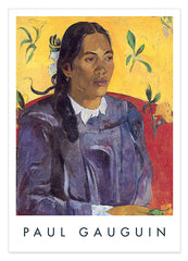 Paul Gauguin - Museum-Poster  Frau mit Blume