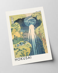 Katsushika Hokusai - Museum-Poster Die Amida-Wasserfälle in den weiten Gebieten der Kisokaidō-Straße (Kisoji no oku Amida-ga-taki)