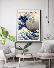 Katsushika Hokusai - Museum-Poster III Die Welle - Unter der Welle vor Kanagawa (Kanagawa Oki Nami Ura) oder: "Die Große Welle"