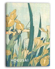 Katsushika Hokusai - Museum-Poster II Grashüpfer und Iris (Gelbe Blumen)