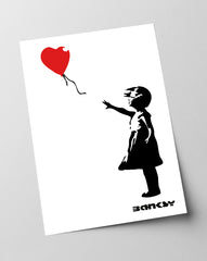 Banksy - Museum-Poster Mädchen mit Luftballon in Herzform