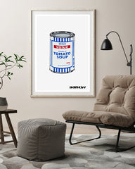Banksy - Museum-Poster - Dose Tomato Soup in blau
