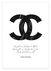 Zitat von Coco Chanel - Mode-Ikone - Schwarz-Weiß