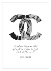 Zitat von Coco Chanel - Mode-Ikone - Schwarz-Weiß