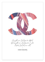 Zitat von Coco Chanel - Mode-Ikone - Muster in Pastellfarben