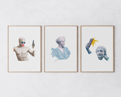 Poster-Set "Griechische Statuen im Zeitalter von Social-Media"