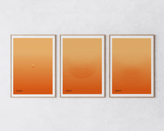 Poster-Set "Orangene Kreise"