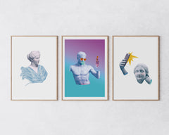 Poster-Set II "Griechische Statuen im Zeitalter von Social-Media"
