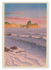 Kawase Hasui - Morning Sea - Sonnenaufgang über Shiribeshi