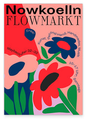 Flowmarkt Berlin Kultmotiv mit roten Blumen