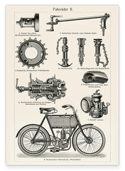 Einzelteile vom Fahrrad im Vintage-Look