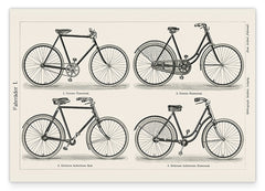 Historische Fahrräder in Schwarz-Weiß