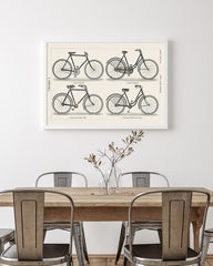 Historische Fahrräder in Schwarz-Weiß
