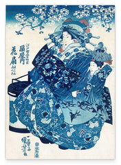 Utagawa Kuniyoshi - Ogiya Uchi Hanaogi in Blau