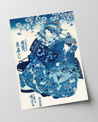 Utagawa Kuniyoshi - Ogiya Uchi Hanaogi in Blau