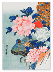 Utagawa Kuniyoshi - Japanischer Pfau mit Pfingstrosen