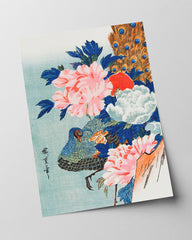 Utagawa Kuniyoshi - Japanischer Pfau mit Pfingstrosen