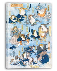Utagawa Kuniyoshi - Frösche spielen berühmte Helden der Kabuki-Bühne