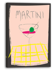 Martini Cocktail auf gelber Decke