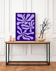 Retro Blumen Muster in Violett