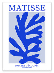 Blaue Koralle mit weißem Rand - Matisse inspiriert