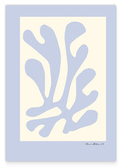 Abstraktes Blatt in Hellblau - Matisse inspiriert